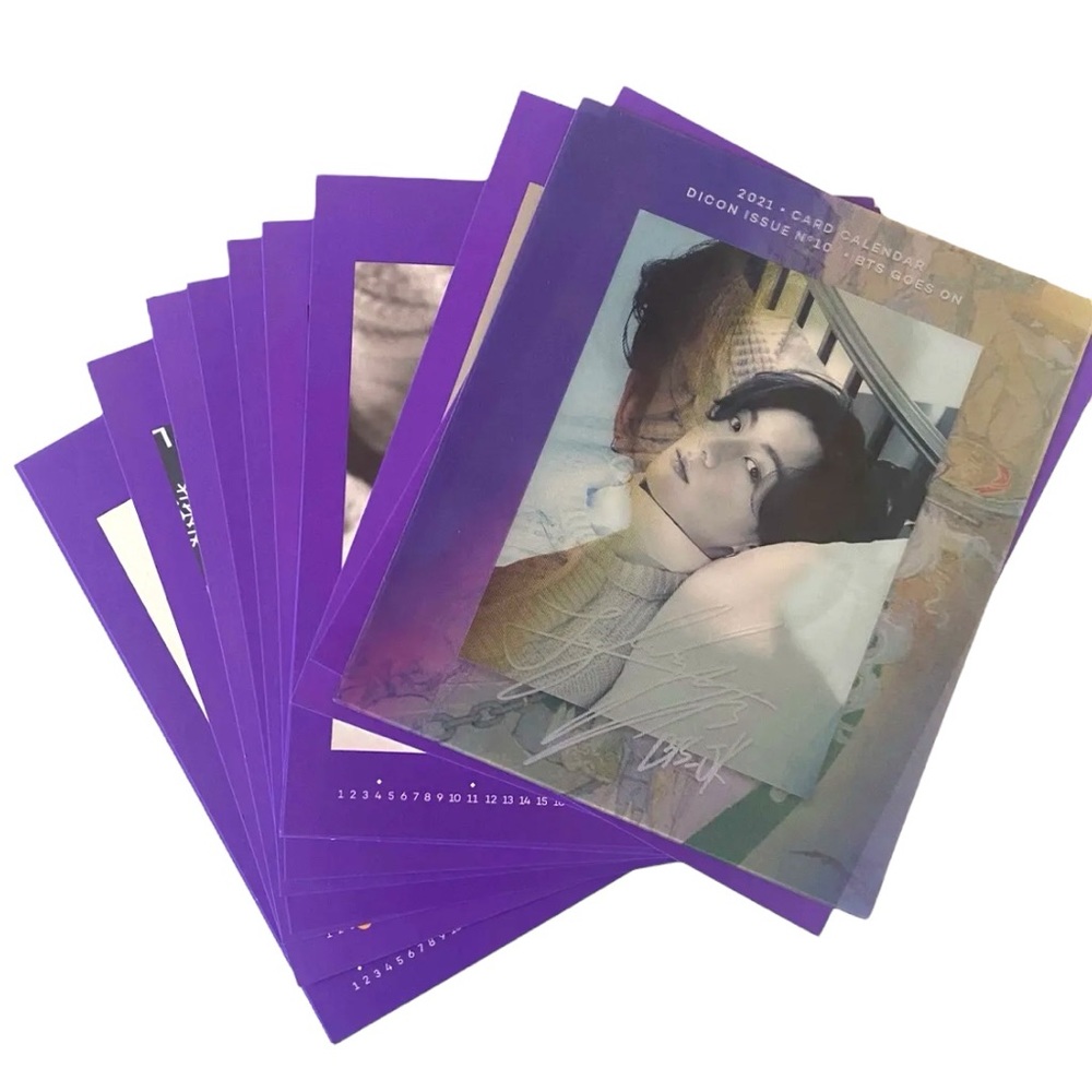 BTS DICON OFFICIAL JUNGKOOK 2021 LENTICULAR COVER CARD CALENDAR - NEW/SEALED